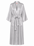 Asha satin long - light grey