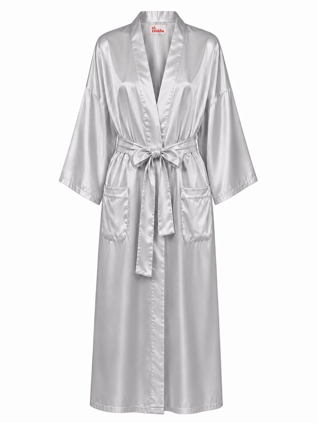Asha satin long - light grey