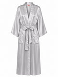 Asha satin long - light gray