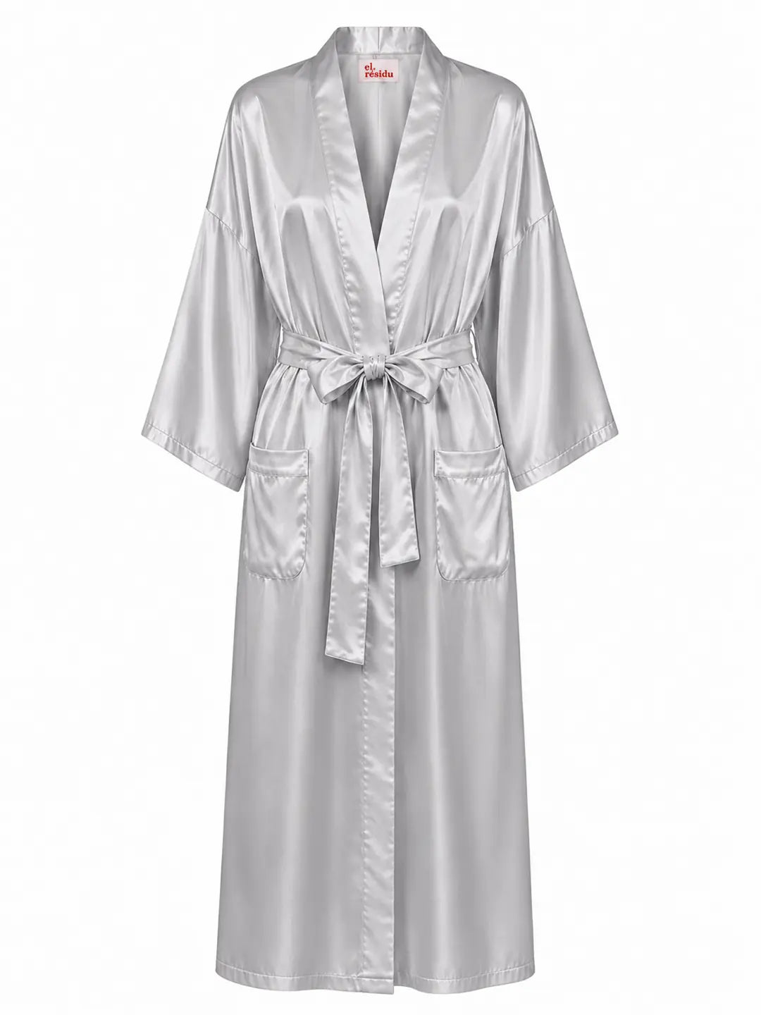 Asha satin long - light grey